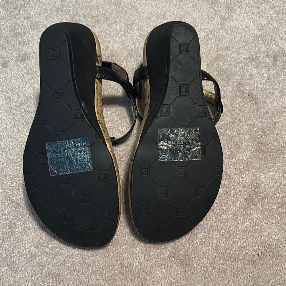 Champs Black Cork Sandals with Buckle Straps - Picture 2 of 2